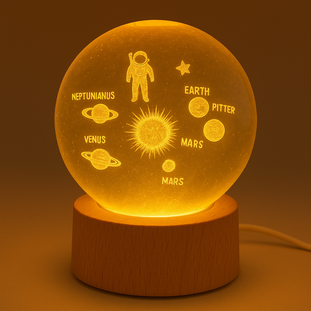 Crystal 3D Universe Light Lamp with Astronaut - Image 4