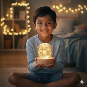 Crystal 3D Universe Light Lamp with Astronaut