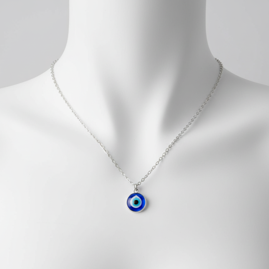 Evil Eye Pendant with Silver Chain - Image 5