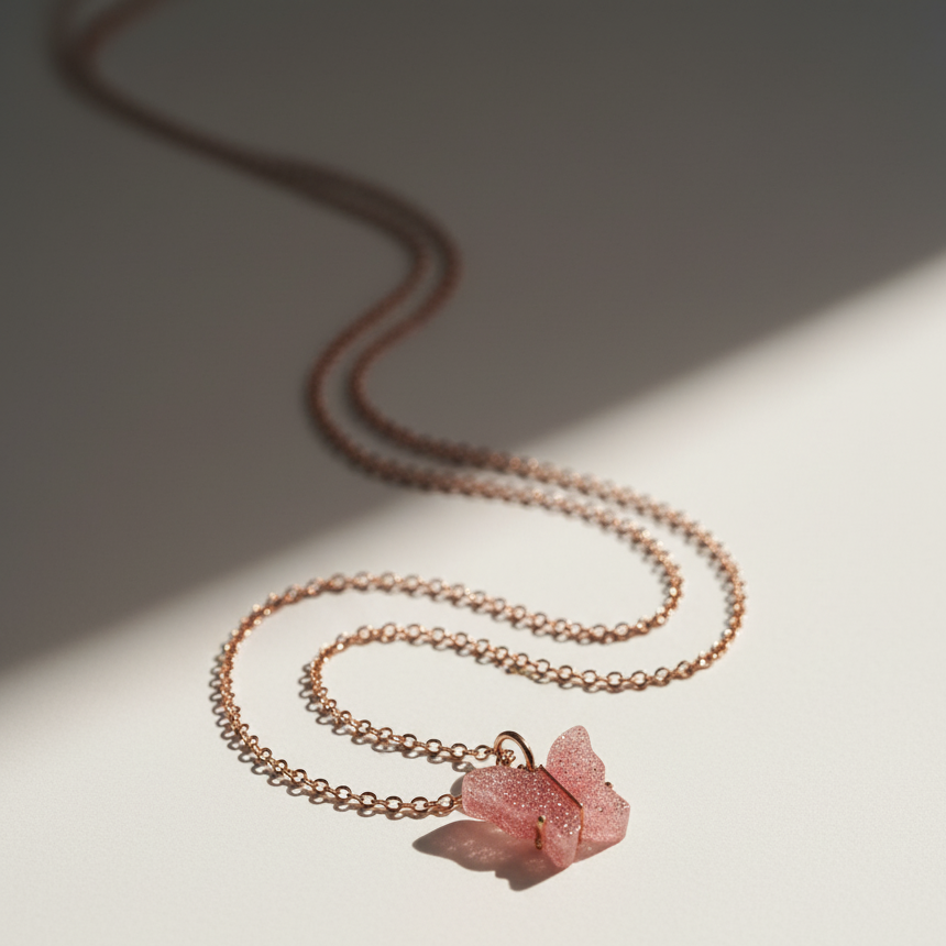 Butterfly Pendant with Rose Gold Chain - Image 6