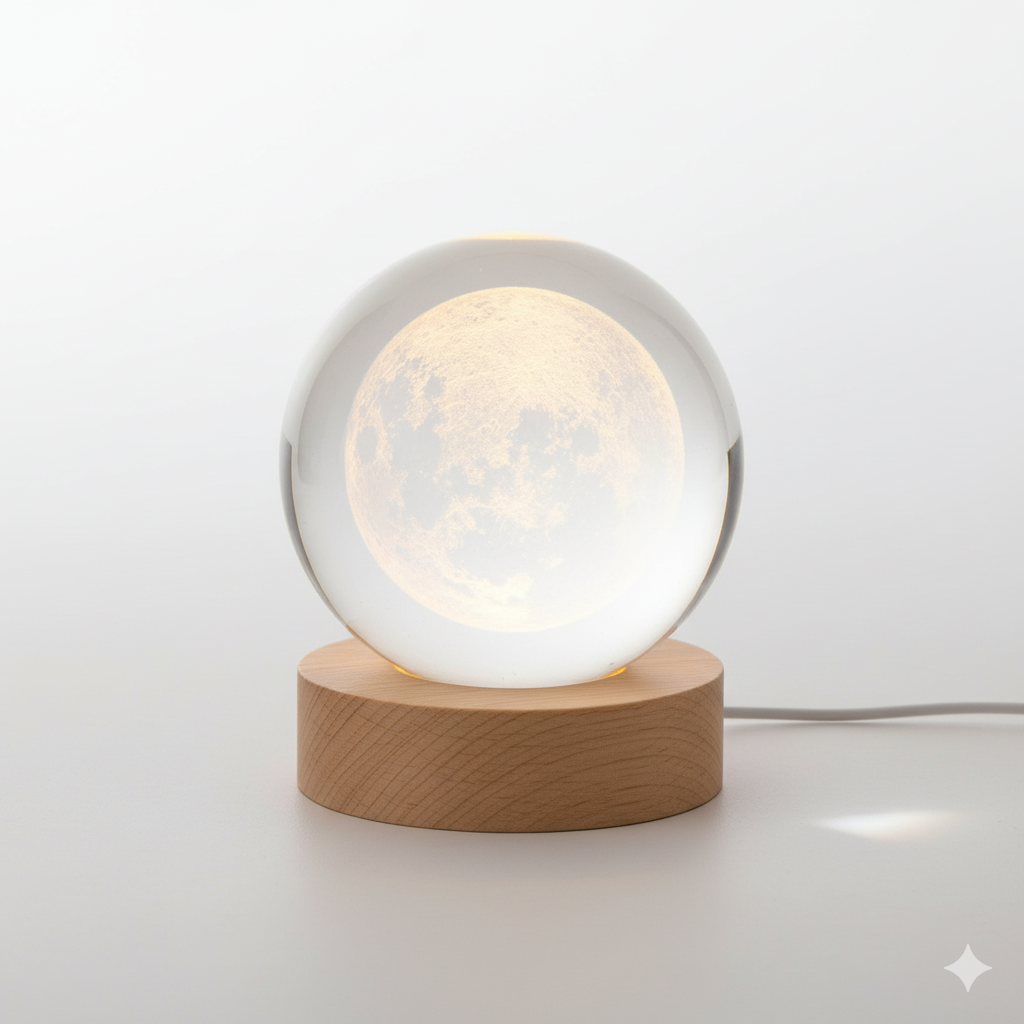 Crystal 3D Moon Light Lamp - Image 3