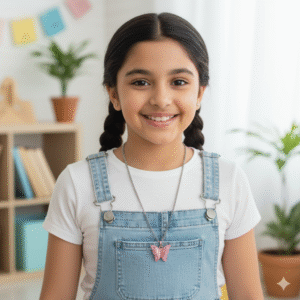 Butterfly Pendant with Rose Gold Chain
