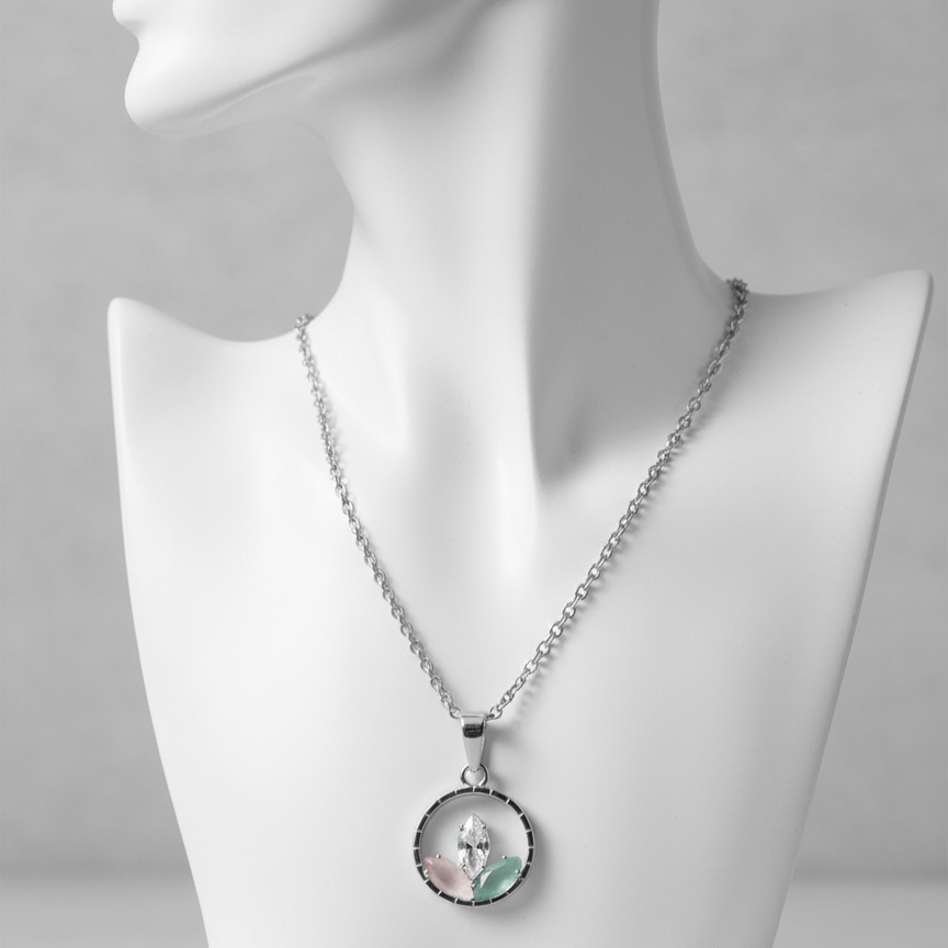 Leaf Pendant with Silver Chain - Image 3