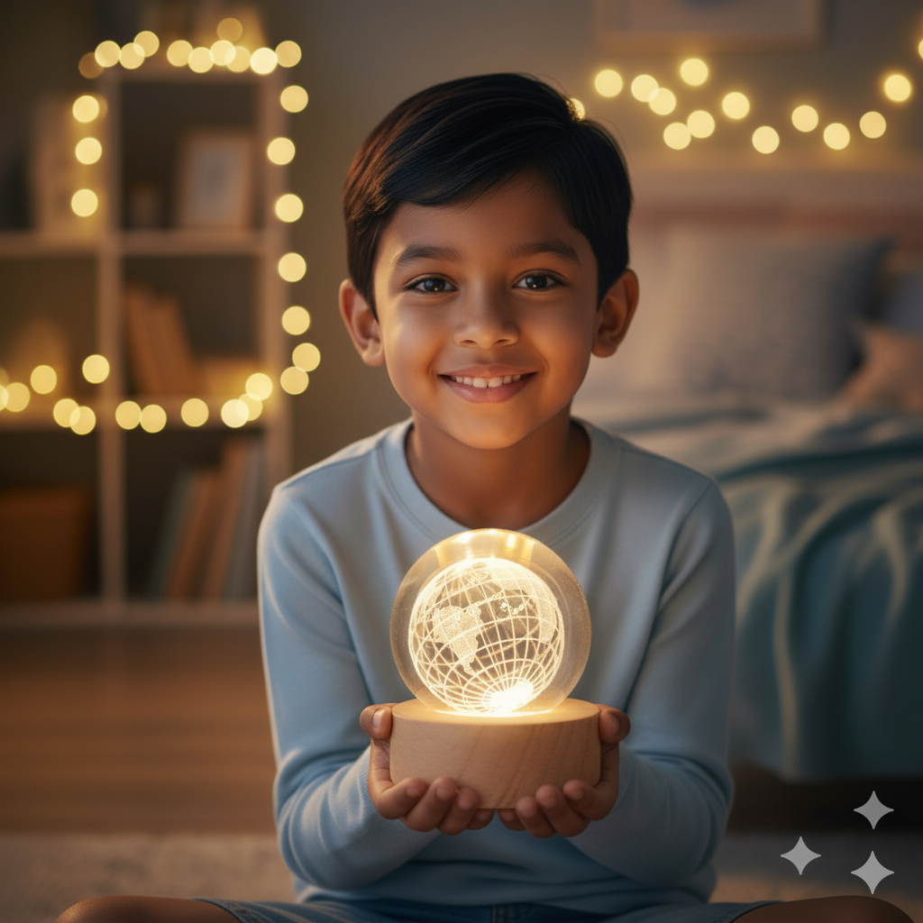 Crystal 3D Earth Globe Light Lamp