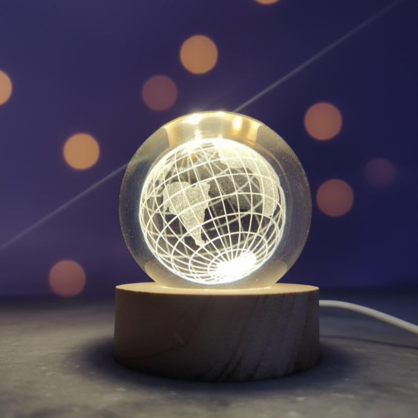 Crystal 3D Earth Globe Light Lamp - Image 4