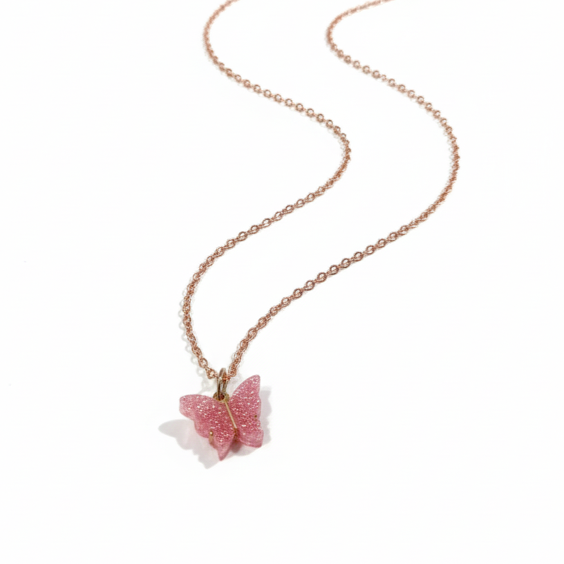 Butterfly Pendant with Rose Gold Chain - Image 4