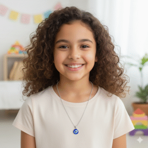 Evil Eye Pendant with Silver Chain