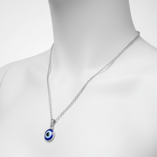 Evil Eye Pendant with Silver Chain - Image 2