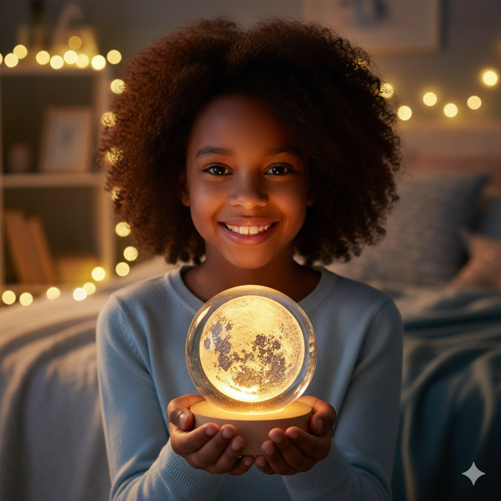 Crystal 3D Moon Light Lamp