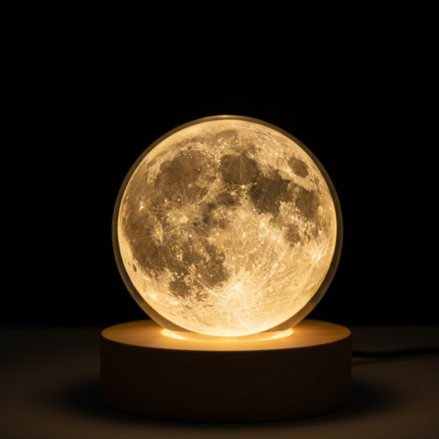 Crystal 3D Moon Light Lamp - Image 6