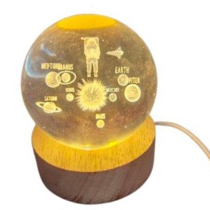 Crystal 3D Universe Light Lamp with Astronaut - Image 8