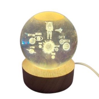 Crystal 3D Universe Light Lamp with Astronaut - Image 3