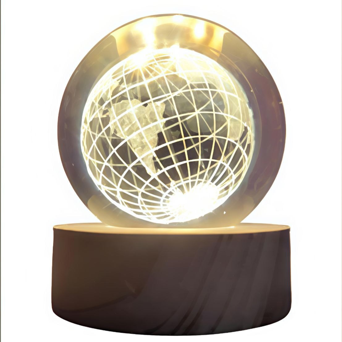Crystal 3D Earth Globe Light Lamp - Image 3