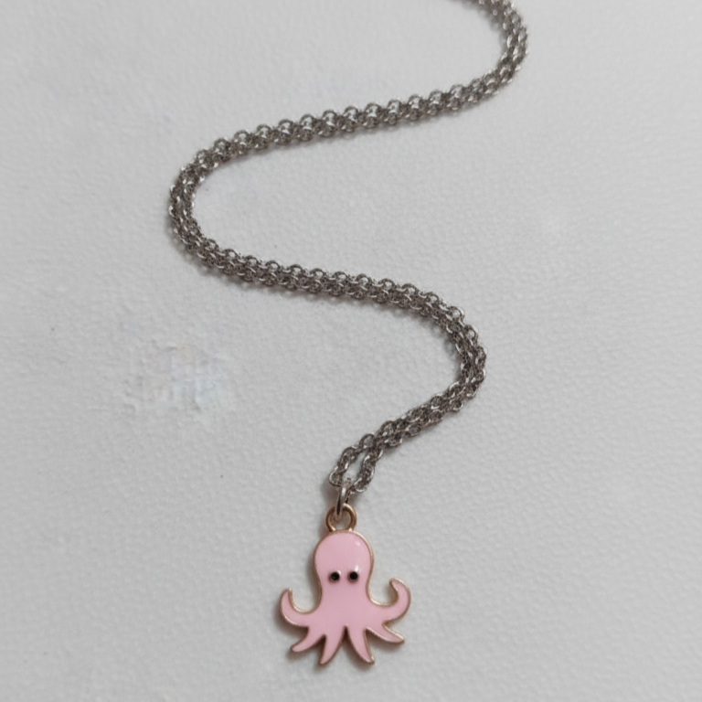 Octopus Pendant with Silver Chain - Image 2