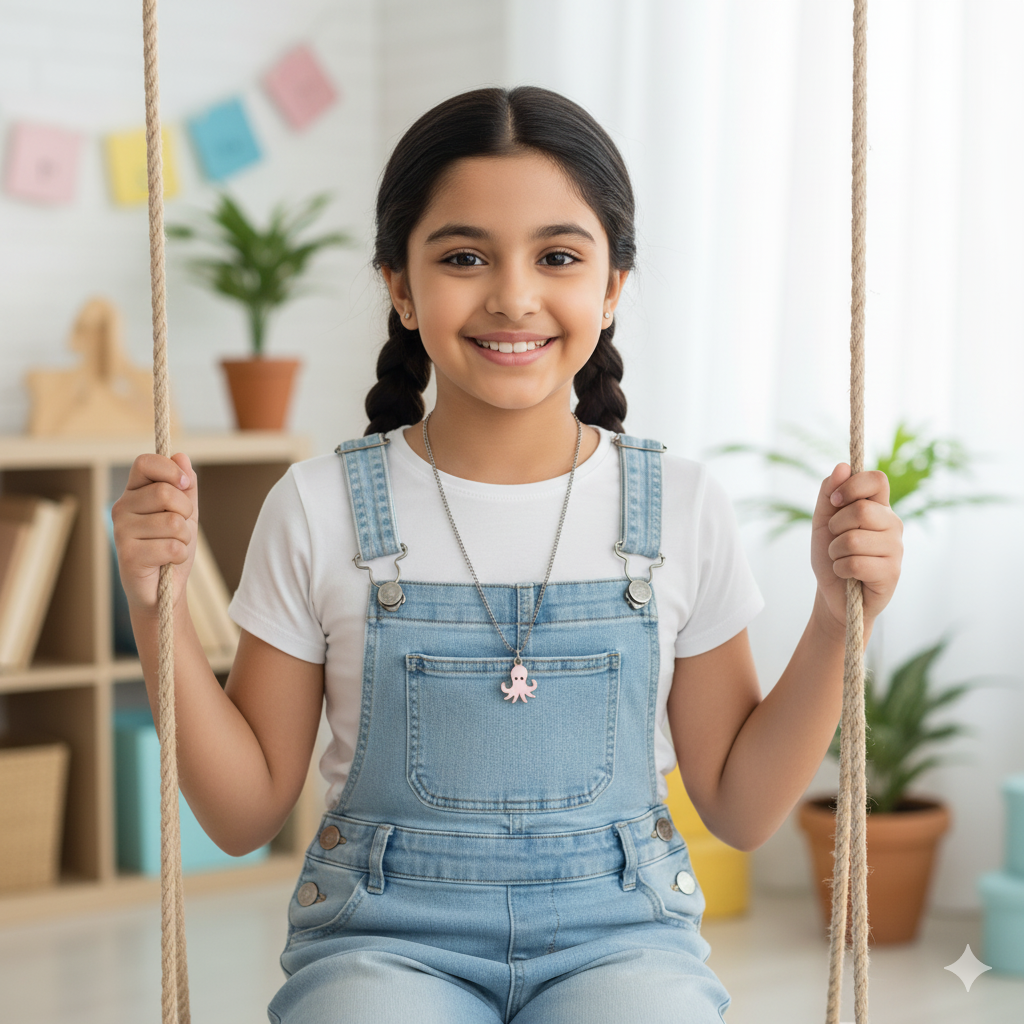 Octopus Pendant with Silver Chain - Image 3
